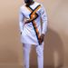 Men's moslem stock casual white cotton geometric pattern slim fit style ethnic shirt 1088515_viptrois.com