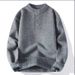 Autumn And Winter New Round Neck Henley Collar Sweater Men's High End Solid Color Base Knitted Sweater Jacket_viptrois.com