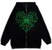 Colorful Spider Web Street Hip Hop Gothic Y2K Black Zipper Hoodie Harajuku Jacket Sweatshirt For Women_viptrois.com