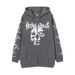 Gothic Y2K Unisex Hoodie With Skull Print - Oversized Zip-Up Streetwear Sweatshirt For Men & Women - Dark Aesthetic Pullover (Black, White, Gray, )_viptrois.com