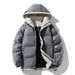 Men's Winter Warm Waterproof Hooded Puffer Jacket With Large Size Options (M-8XL) - Breathable Polyester Outerwear For Casual & Outdoor Activities_viptrois.com