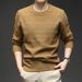 Men's Premium Knit Sweater - Autumn Winter Jacquard Pattern Loose Fit Pullover, High Elasticity & Wrinkle-Free Polyester Blend For Casual Elegance_viptrois.com