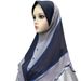 Women's Hijab summer new headscarf denim contrast color stitching style pullover headscarf ladies headscarf_viptrois.com