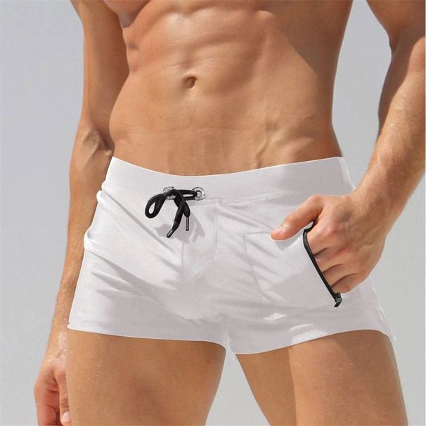 Men's Clothing New Side Pocket Men's Swimming Trunks Boxer Quick Drying Beach Trunks Swimming Trunks Men Vertical Pocket Swimming_viptrois.com