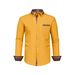 Men's Clothing four sided stretch shirt men's color matching casual long sleeved shirt men's slim plaid collar_viptrois.com