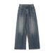 Men's Clothing Three Color New Baggy Jeans Straight Loose Wide Leg Trousers Washed Elastic Jeans For Men And Women_viptrois.com