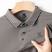 High Qualiy Middle-Aged Ice Silk Shor Sleeved T-Shir For Men's Summer 2024 New Lapel Dad Oufi Solid Color Polo_viptrois.com