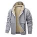 Men's Clothing Fleece Hooded Zip-Up Sweatshirt - Winter Warm Sherpa Lined Pullover, Casual Streetwear Jacket For Men (Black, Dark Red, Navy)_viptrois.com