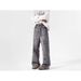 American Style Wasteland Tie-Dye Jeans For Women, Autumn 2024 New Loose Lazy Relaxed Floor-Length Pants_viptrois.com