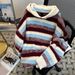 Blue And White Striped Hooded Pullover Knitted Sweater For Men, Versatile And Fashionable Design, Long Sleeved_viptrois.com