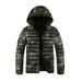 Men's Clothing Camouflage Hooded Zip-Up Jacket - Slim Fit, Detachable Hood, Lightweight Polyester Fill For Winter Outdoor & Casual Wear (Grey)_viptrois.com