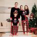 Christmas Snowflake red and green plaid Christmas family print home suit set_viptrois.com