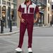 Men's Clothing New Waffle Four Breasted Pocket Color Matching Short Sleeved Shirt And Trousers Two Piece Suit_viptrois.com