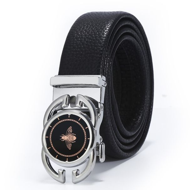 Men's Belts Men's Leather Belt With Alloy Automatic Buckle Double Leather Belt Leather Good Business Gift Belt_viptrois.com