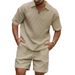 Men's Clothing New Polo Shirt Men's Casual Comfortable Jacquard Small Square Solid Color Lapel Sports Short Sleeve_viptrois.com