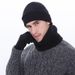 Winter Knit Scarf Hat Gloves Set – Ultra-Soft Acrylic Trio (Black/Grey/Wine, 20x29cm, Thick & Windproof, Unisex Cold-Weather Essential)_viptrois.com