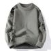 Men's Pullover Crew Neck Ripped Long Sleeve Korean Version Men's Sweater Warm Casual Knitted Sweater_viptrois.com
