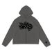 Unisex Streetwear Hoodie With Star & Letter Print – Zip-Up Oversized Pullover For Men/Women | Trendy Graphic Sweatshirt (Black/White/Grey/Cream)_viptrois.com