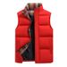 Men's Winter Vest With Stand Collar, Thickened Warm Sleeveless Jacket, Solid Color Casual Layering Piece For Big & Tall (Black/White/Purple/Red)_viptrois.com