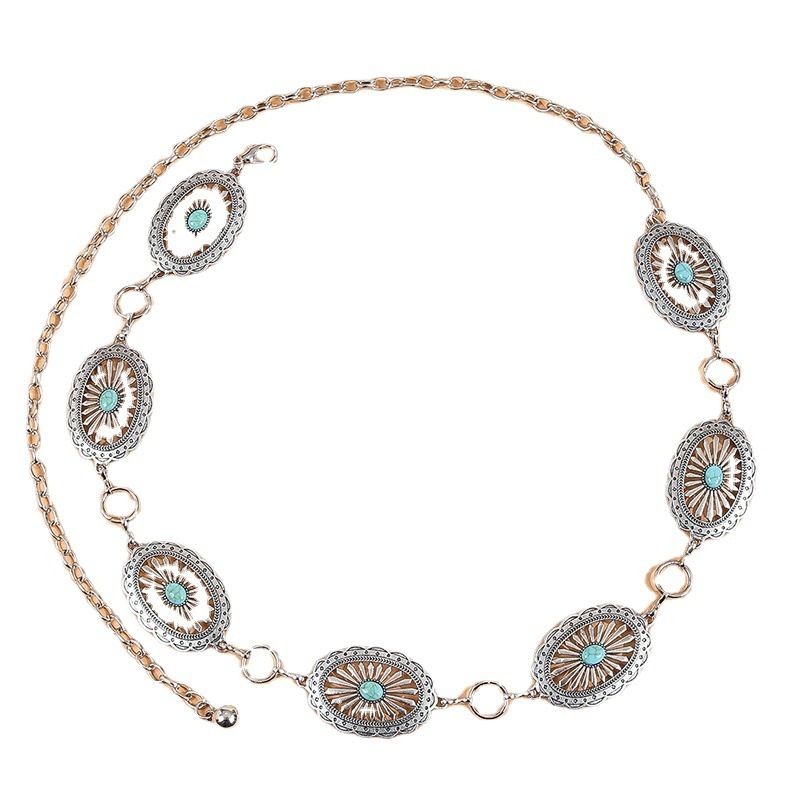 Belt Chain 1PC Women's Waist Accessories Waist Cinching Metal Diamond Decoration Belt Hundreds of casual fashion waist chain thin Dresses_viptrois.com