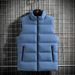 Men's Lightweight Sleeveless Vest Jacket, Slim Fit Zip-Up Stand Collar Waistcoat For Casual Wear (Red/Black/Khaki/Navy/Mist Blue)_viptrois.com