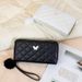 Vintage Long Wallet With Butterfly Hardware & Quilted Design - Elegant Chanel-Inspired Coin Purse With Pompom Charm & Multi-Card Slots_viptrois.com