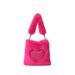 Fashion Love Heart Furry Tote Bag Women 2022 New Large Capacity Simple Underarm One Shoulder Popular Plush Commuter Bag_viptrois.com