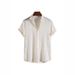 European And American Cross-Border Hot-Selling Rayon Fashion Trend Solid Color Dark Grid Short Sleeve Men's Shirt_viptrois.com