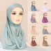 Women's Hijab headband chiffon split pendant accessories scarf solid color ethnic ladies scarf_viptrois.com
