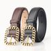 Retro simple chain square buckle women's belt fashion versatile dress coat decorative belt women's belt batch_viptrois.com