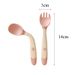 2PCS Baby Feeding Spoon Fork Sets Toddler Infant Bendable Silicone Soft Spoons Children Tableware Safe Learning Feeding Flatware_viptrois.com
