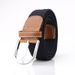 Popular elastic woven women's canvas belt, casual pin buckle women's trouser belt, men's elastic belt _viptrois.com