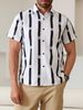 Hot Sale Men's Short Sleeve Striped Shirt Digital Printing Fashion Trend Casual Men's Lapel Shirt_viptrois.com