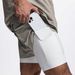 Men's clothing Muscle Fitness Brother Sports Double shorts Men's casual sports quarter pants_viptrois.com