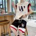 Men's Clothing Men's Sports Casual Summer Suit Loose Shorts Two Piece Suit Trendy Men's Summer Suit_viptrois.com