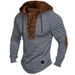 Men's Clothing Solid Color Hoodie Men's T Shirt Top Pleated Hooded Street Long Sleeve Lace Up Basic Style_viptrois.com