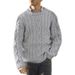 Loom 2024 Autumn Winter Cable Knit Sweater European American Solid Color Round Neck Long Sleeve Knitwear Export Large Size_viptrois.com