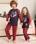 Christmas Plaid letters Christmas family suit printed home suit pajamas set_viptrois.com