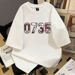 Cotton Short-sleeved T-shirt Men's And Women's Summer 2026 New Front Shoulder Embroidered Crew Neck Top Korean Version Versatile Casual T-shirt_viptrois.com