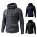 Men's Clothing Half-Zip Hooded Sweatshirt – European Fit Pullover With Modern Streetwear Style (S-XXL, Navy/Black/Charcoal Grey)_viptrois.com