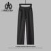 Men's Straight-Leg Jeans - Retro Stretch Denim Pants With Adjustable Drawstring Waist (Black/Blue/Gray) - Casual Streetwear For Youth_viptrois.com