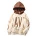 Toddler Girls Clothing sports casual bottoming shirt big children simple printed hooded top_viptrois.com