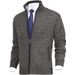 Men's Clothing Autumn And Winter New Men's Stand Collar Fashion Cardigan Fine Needle Sweater Jacket Large Size Sweater Men_viptrois.com
