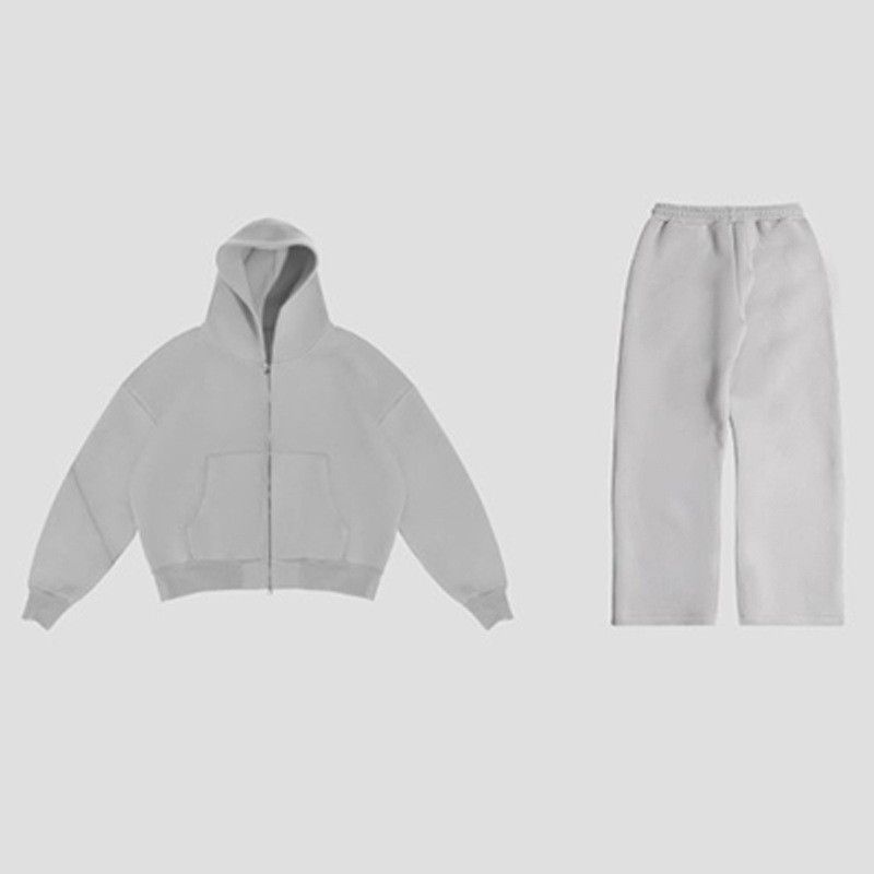 Men's Clothing Autumn And Winter New Street Style Personality Trend Leisure Solid Color Zipper Sweater Hoodie Men_viptrois.com
