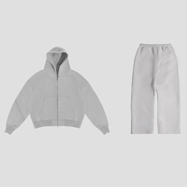 Men's Clothing Autumn And Winter New Street Style Personality Trend Leisure Solid Color Zipper Sweater Hoodie Men_viptrois.com