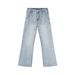 Men's Clothing 2025 New Arrival Light Blue Cleanfit Casual Washed Micro Flared Jeans Loose and Versatile_viptrois.com