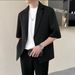 Men's Clothing Men's Casual Five Sleeve Suit Jacket Loose Fit Mid Sleeve Single Piece Style Summer Thin Men's Clothing_viptrois.com