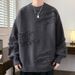 Men's Clothing Round Neck Sweater For Men In Autumn And Winter, Trendy Brand, Handsome Loose Knit Sweater For Men Retro Lazy Sweater Jacket_viptrois.com