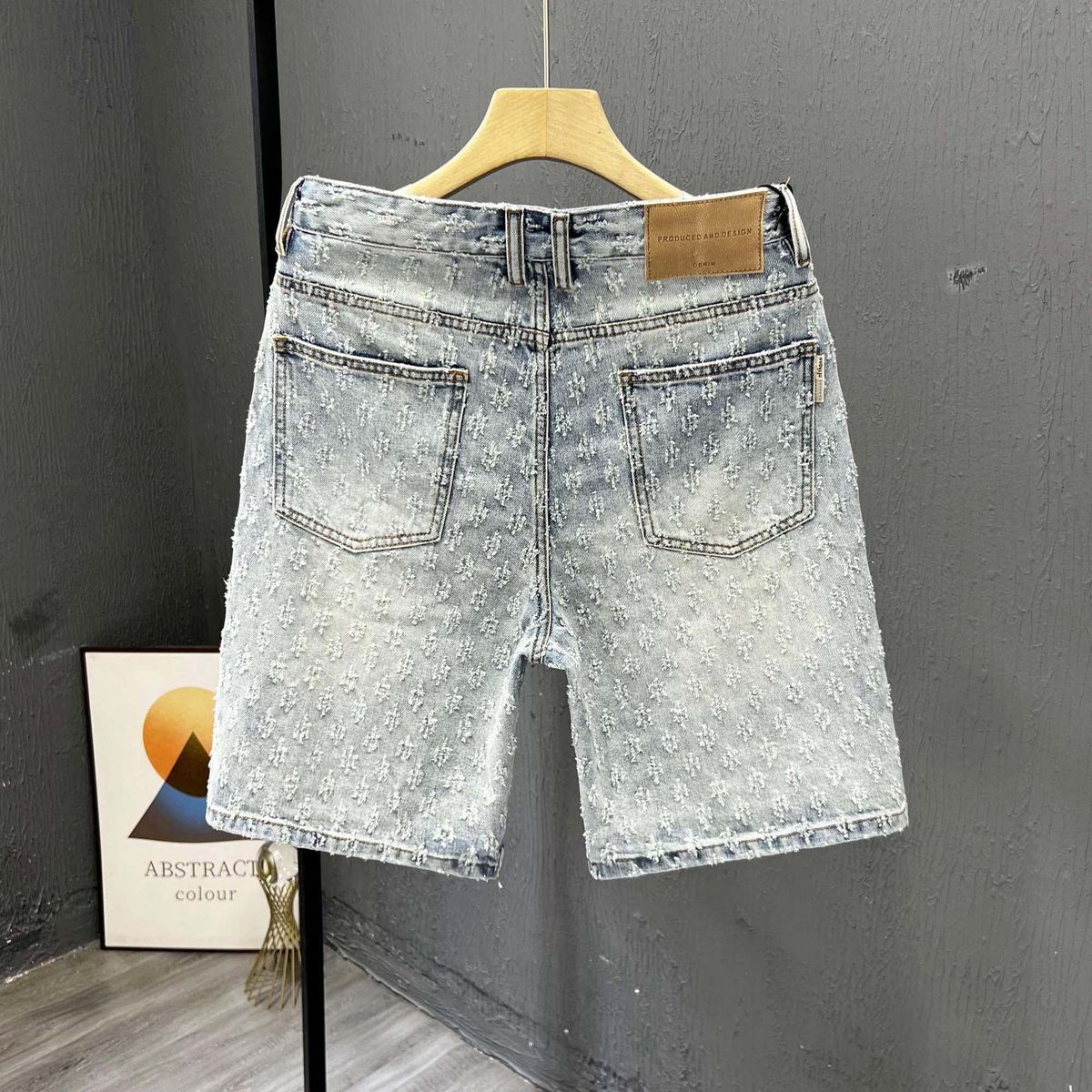 Men's Clothing Retro Distressed Denim Shorts Straight Loose Versatile Shorts_viptrois.com