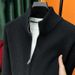 Men’s Zip-Up Knit Sweater – Trendy Slim-Fit Cardigan, Stretchable & Breathable Polyester, Crew Neck With Cable Knit Design_viptrois.com